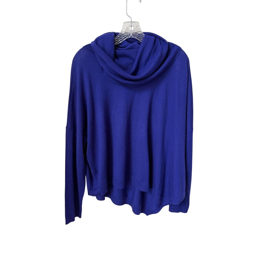 Eileen Fisher 100% Merino Wool Oversized Cowl Neck Asymmetric Top Medium